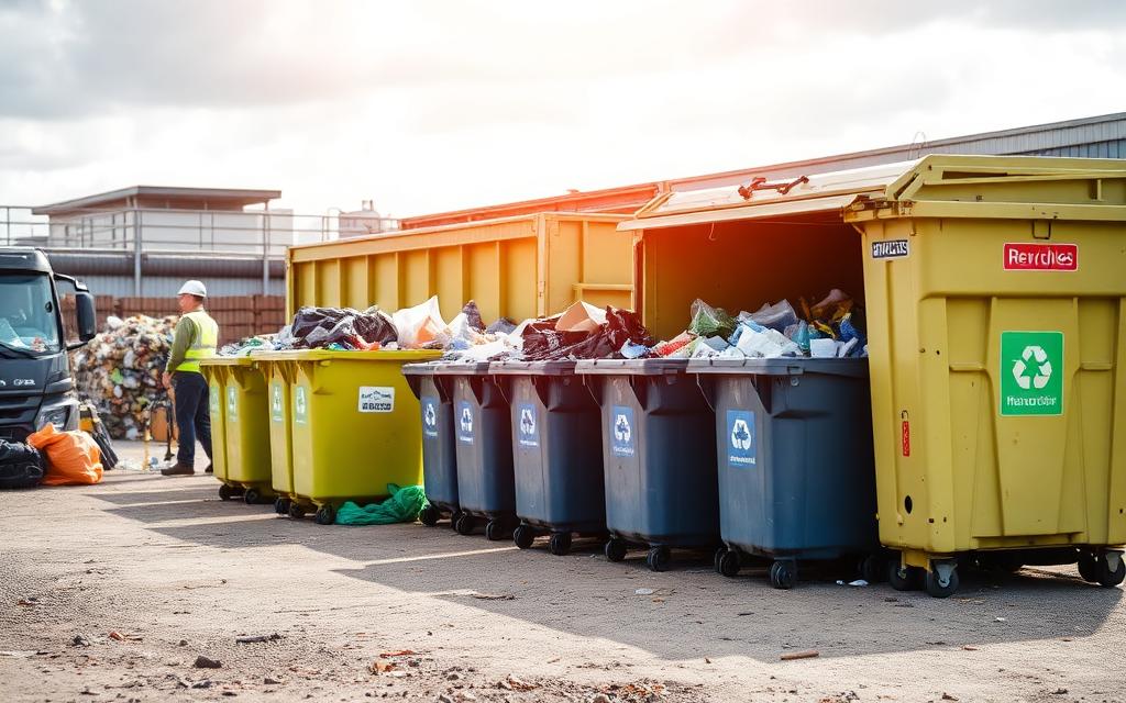 Container zur Mülltrennung auf einem Wertstoffhof